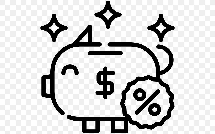 Piggy Bank Icon Transparent, PNG, 512x512px, Computer Software, Area, Black And White, Business, Computer Font Download Free