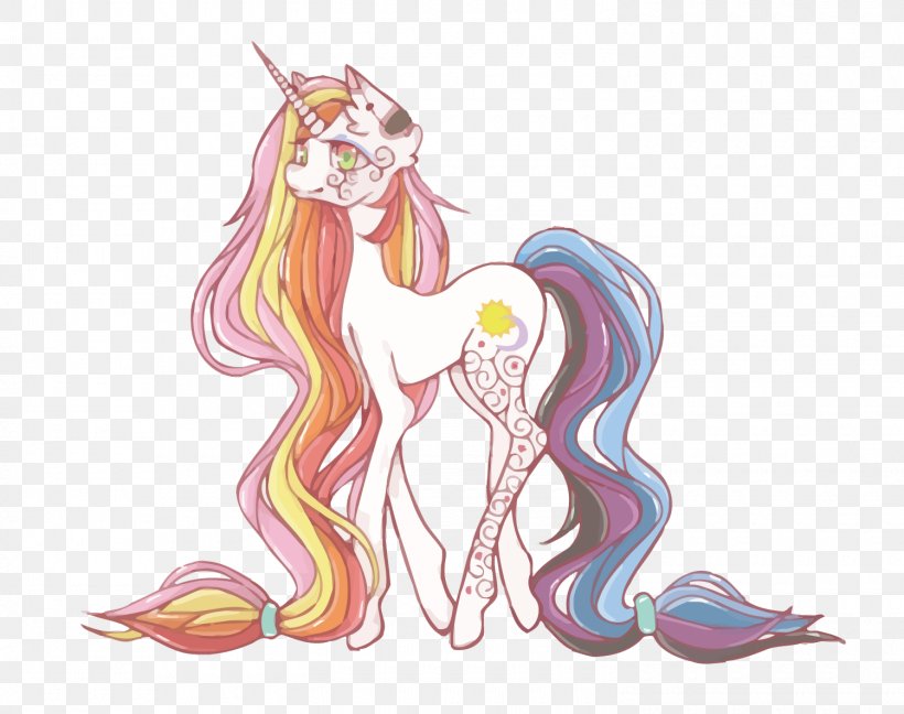 Unicorn Horse Illustration, PNG, 1500x1186px, Watercolor, Cartoon, Flower, Frame, Heart Download Free