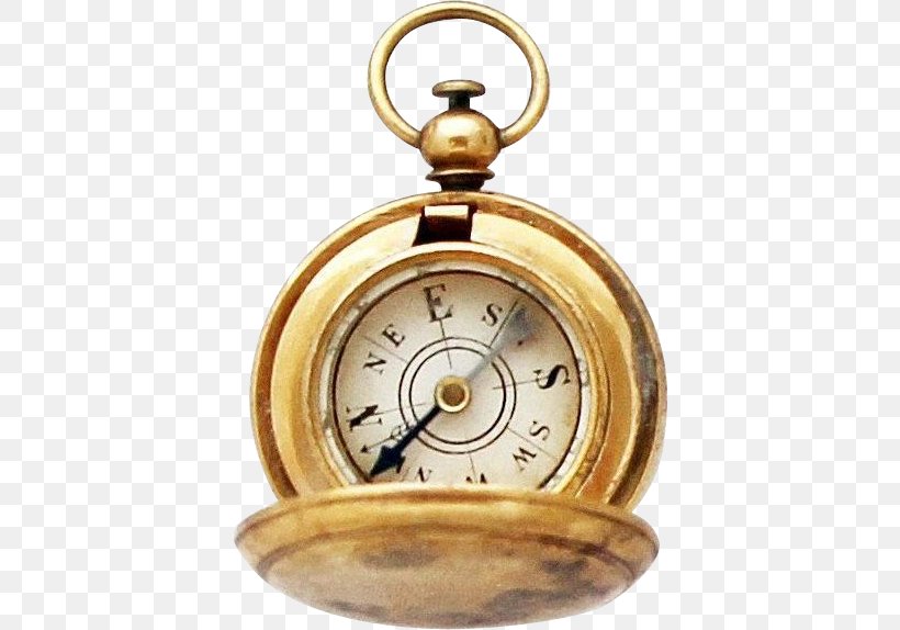 Compass Antique Clock, PNG, 574x574px, Compass, Antique, Brass, Charms Pendants, Clock Download Free