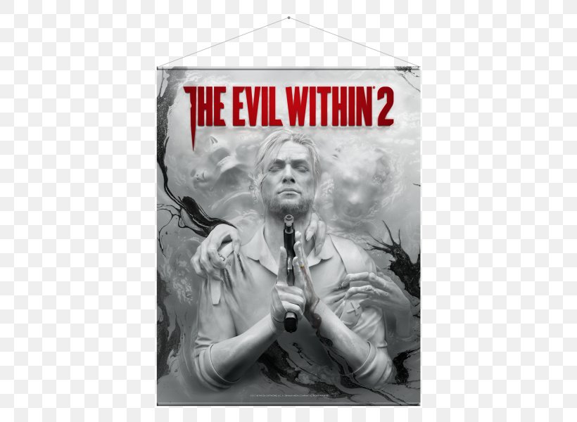 The Evil Within 2 Video Game Sebastian Castellanos Xbox One, PNG, 600x600px, Evil Within 2, Advertising, Album Cover, Bethesda Softworks, Black And White Download Free