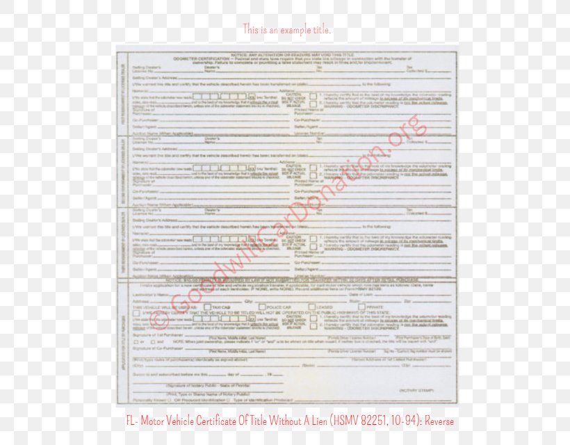 Car Vehicle Title Florida Motor Vehicle, PNG, 640x640px, Car, Document, Donation, Florida, Law Download Free