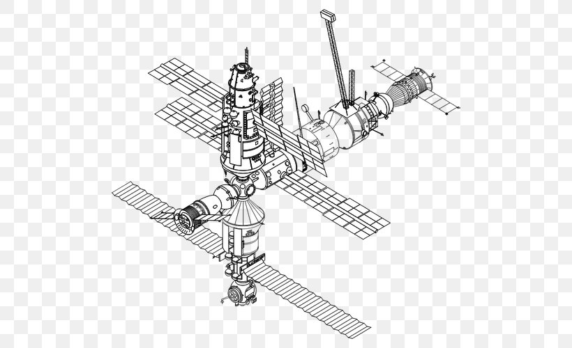 International Space Station Drawing Mir Spacecraft, PNG, 500x500px, International Space Station, Black And White, Canadarm, Coloring Book, Diagram Download Free