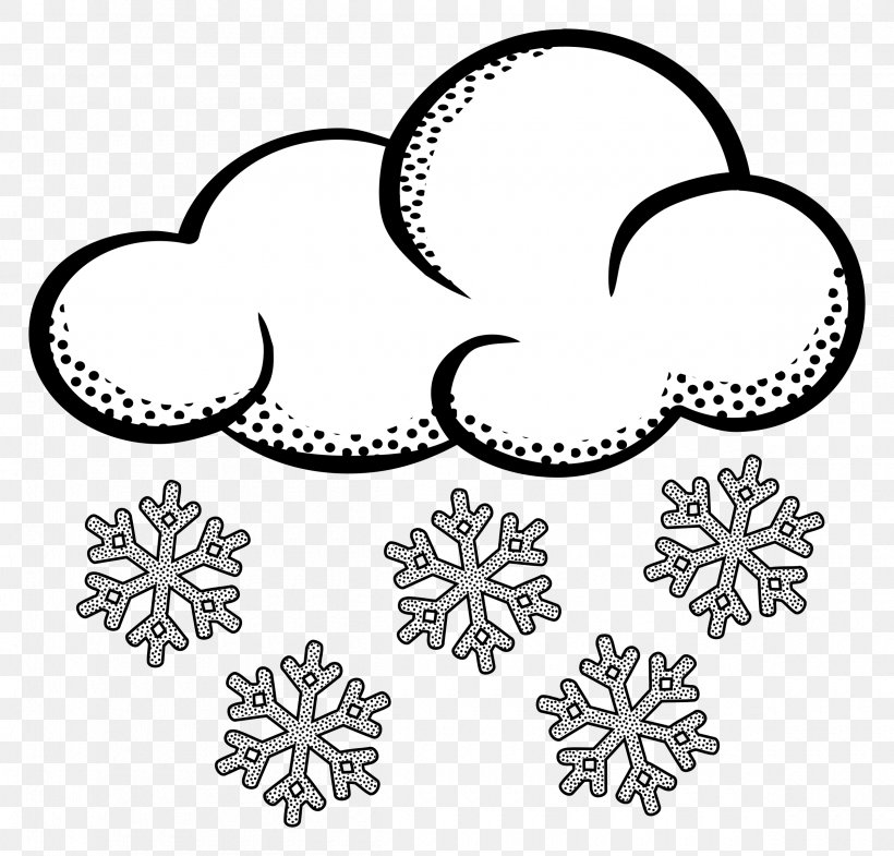 Snowflake Cloud Clip Art, PNG, 2400x2300px, Snow, Area, Black And White, Cloud, Drawing Download Free