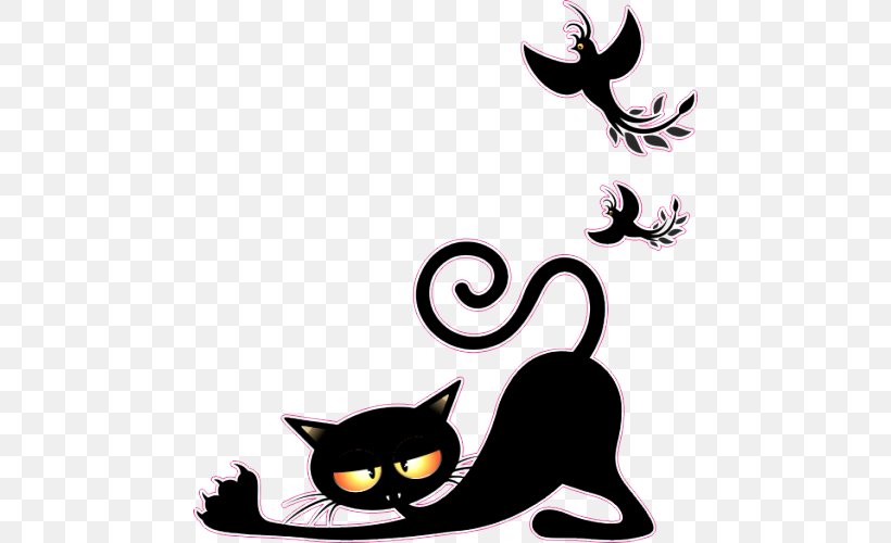 Black Cat Mouse Kitten Clip Art, PNG, 500x500px, Cat, Animation, Artwork, Bicolor Cat, Black Cat Download Free