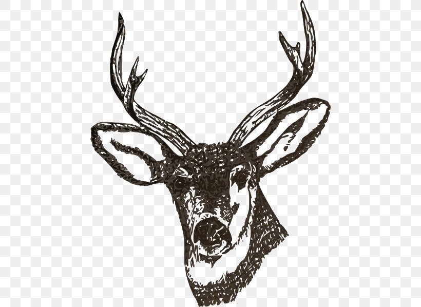 Red Deer White-tailed Deer Douchegordijn Moose, PNG, 468x598px, Deer, Antler, Bathroom, Black And White, Curtain Download Free