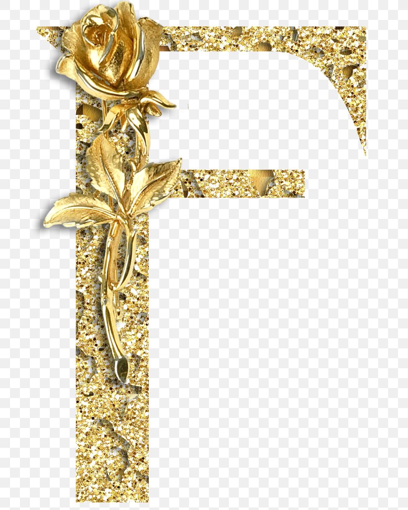 Alphabet Letter Gold Spelling F, PNG, 693x1025px, Alphabet, Brass, Cross, Crucifix, Decoupage Download Free