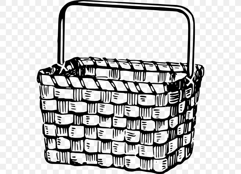 Picnic Basket Easter Basket Clip Art, PNG, 570x595px, Basket, Black, Black And White, Blanket, Blog Download Free