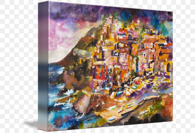 Watercolor Painting Riomaggiore Acrylic Paint Gallery Wrap, PNG, 650x560px, Painting, Acrylic Paint, Acrylic Resin, Art, Artwork Download Free