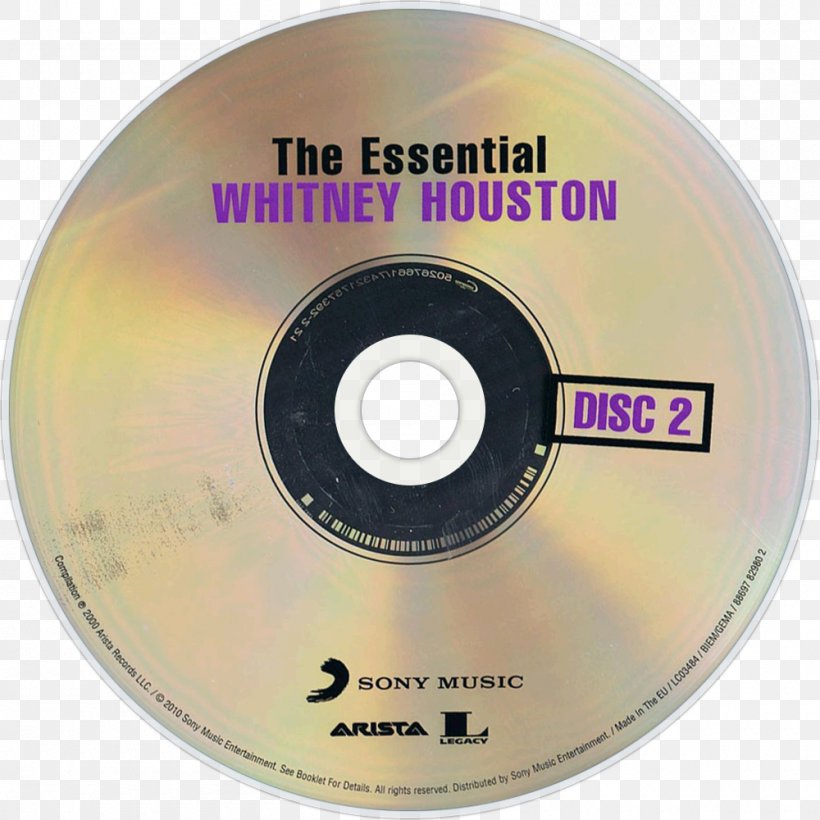 Compact Disc The Essential Whitney Houston Album, PNG, 1000x1000px, Watercolor, Cartoon, Flower, Frame, Heart Download Free