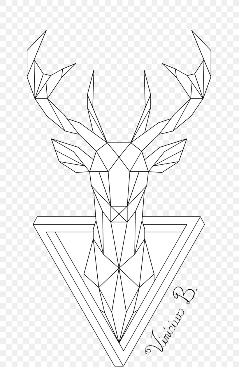 Deer Geometry Drawing Line Art, PNG, 635x1259px, Deer, Art, Artwork, Black And White, Color Download Free