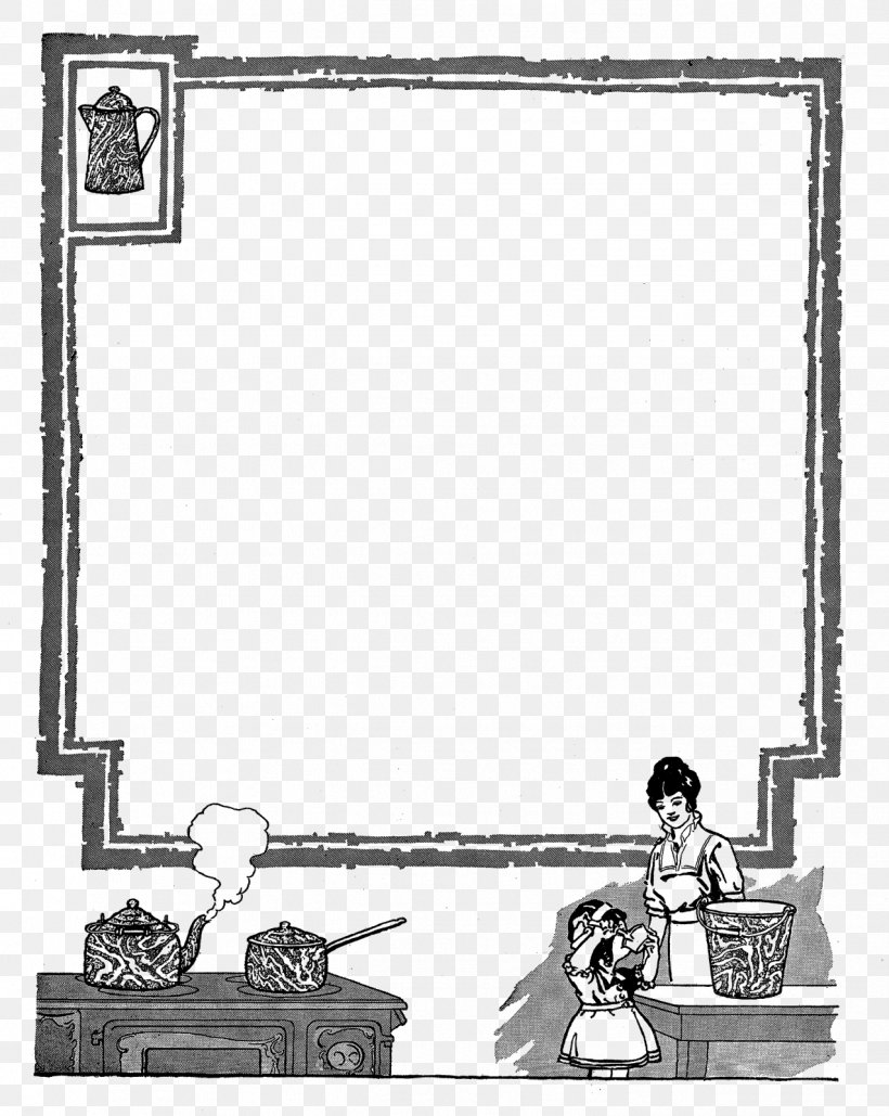 Picture Frames Kitchen Bowl Drawing Clip Art, PNG, 1274x1600px, Picture Frames, Antique, Area, Art, Black Download Free