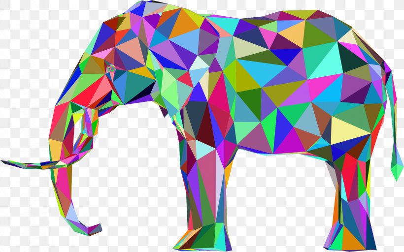 Asian Elephant Low Poly, PNG, 2240x1400px, 3d Computer Graphics, Asian Elephant, Elephant, Elephants And Mammoths, Low Poly Download Free