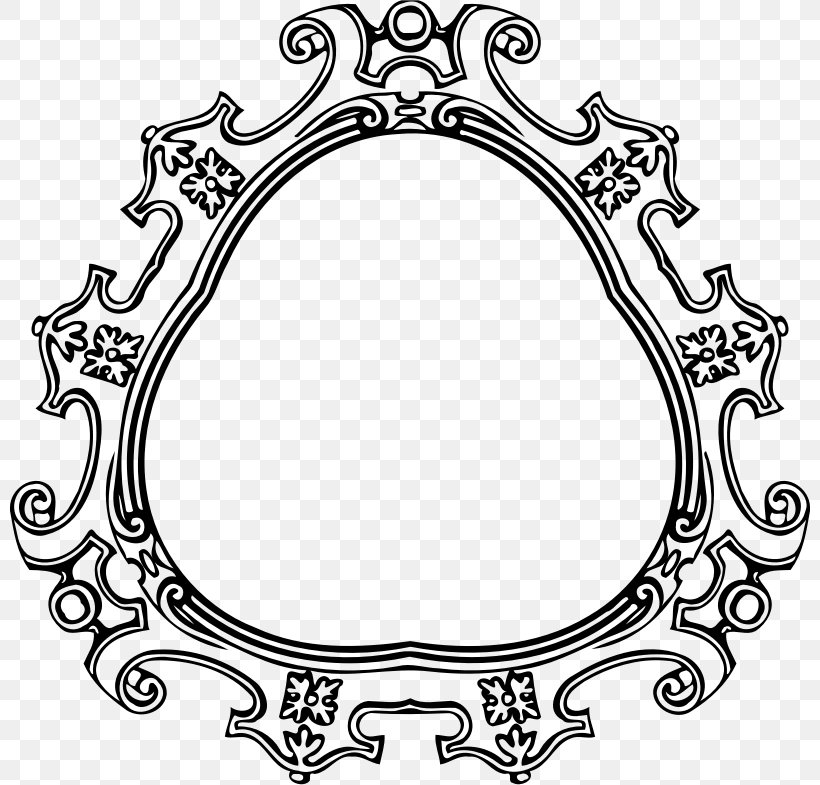 Picture Frames Borders And Frames Clip Art, PNG, 800x785px, Picture Frames, Black And White, Body Jewelry, Borders And Frames, Decorative Arts Download Free