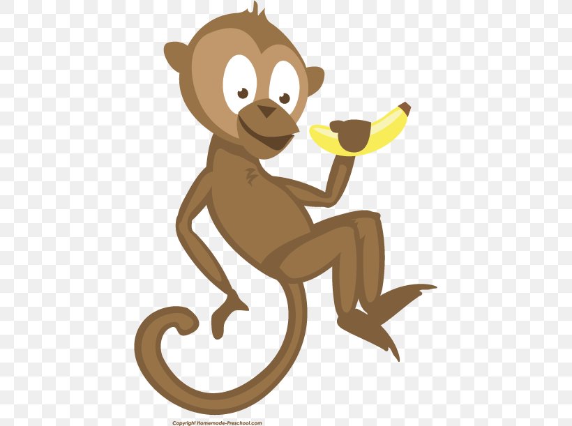 Monkey Primate Giant Panda Tail Clip Art, PNG, 435x611px, Monkey, Animal, Carnivoran, Cartoon, Cat Like Mammal Download Free