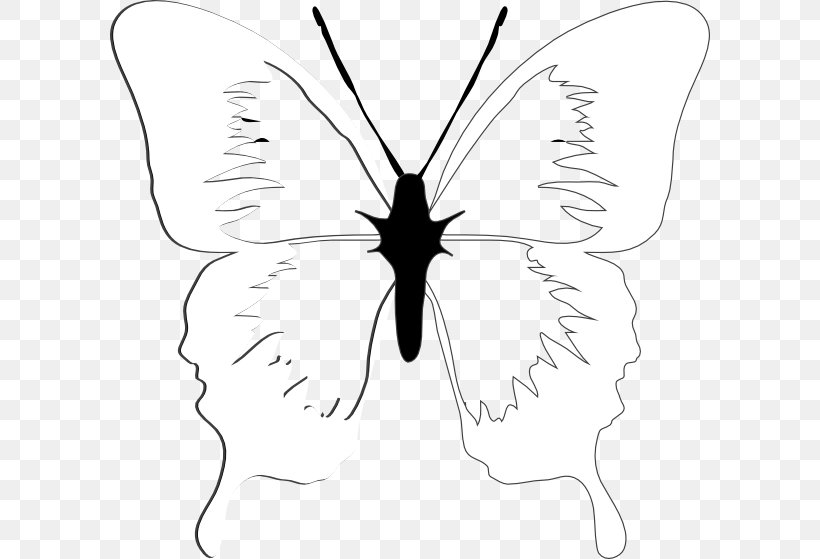 Butterfly Clip Art, PNG, 600x559px, Butterfly, Arthropod, Artwork, Black And White, Brush Footed Butterfly Download Free