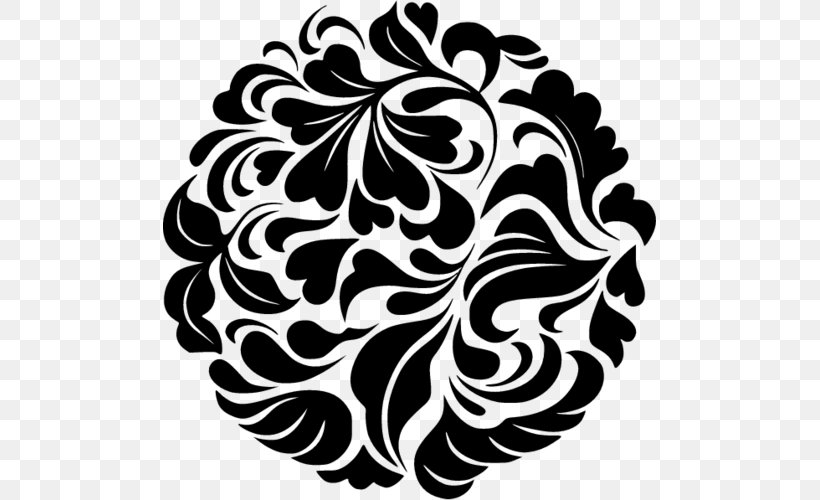 Floral Design Stencil Ornament Pattern, PNG, 500x500px, Floral Design, Art, Black, Black And White, Decorative Arts Download Free