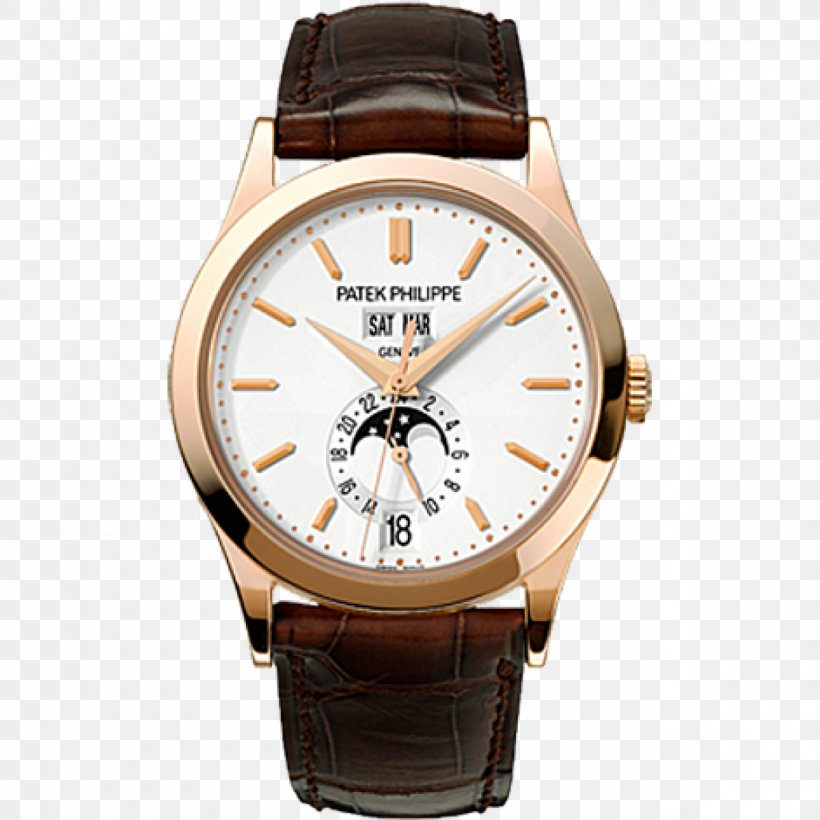 Complication Patek Philippe & Co. Annual Calendar Watch Calatrava, PNG, 1200x1200px, Complication, Annual Calendar, Automatic Watch, Brand, Brown Download Free