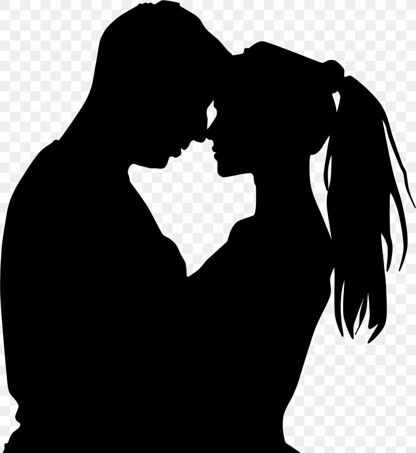 Silhouette Love Romance Male Black-and-white, PNG, 2149x2341px, Silhouette, Blackandwhite, Gesture, Interaction, Kiss Download Free