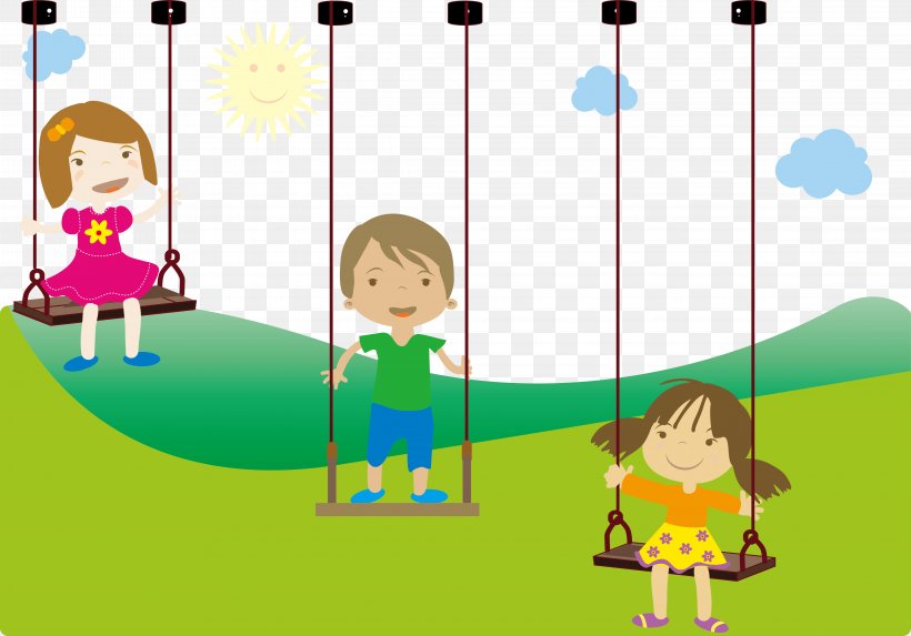 Child Swing Play Illustration, PNG, 4567x3194px, Watercolor, Cartoon, Flower, Frame, Heart Download Free