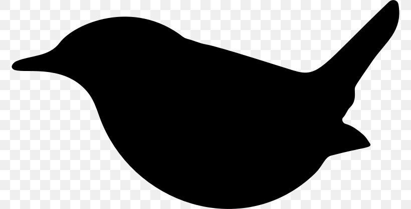 Bird Silhouette Beak Wren Clip Art, PNG, 774x418px, Bird, Animal, Beak, Black And White, Cat Download Free