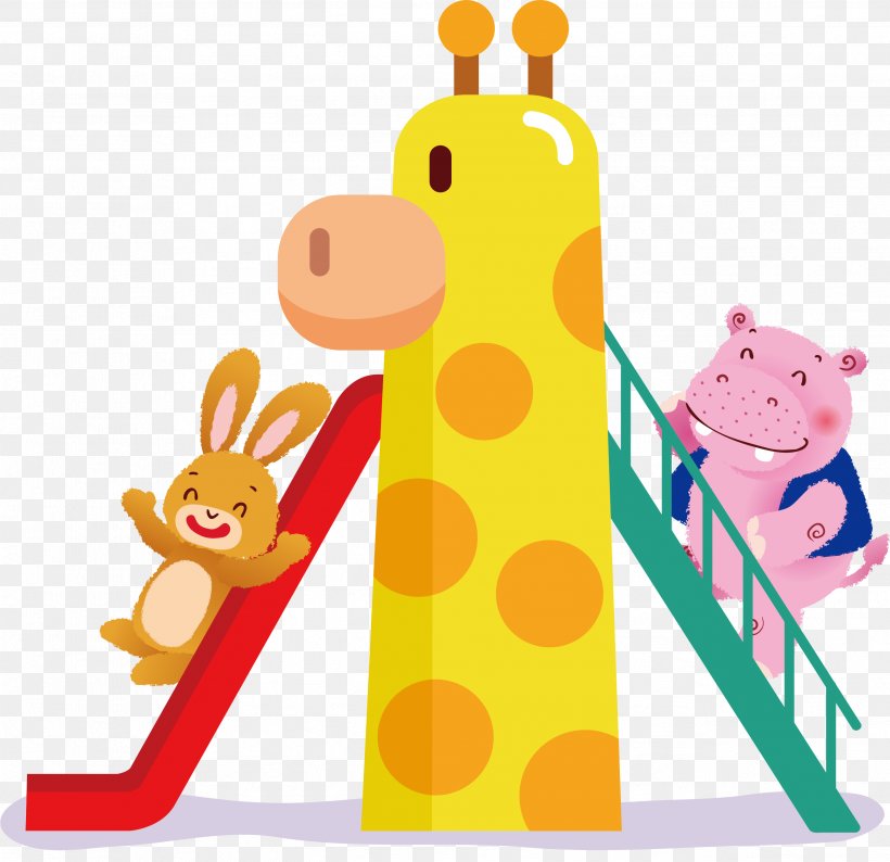 Vector Graphics Image Playground Slide Wall Decal, PNG, 2592x2511px, Playground Slide, Cartoon, Child, Giraffidae, Painting Download Free