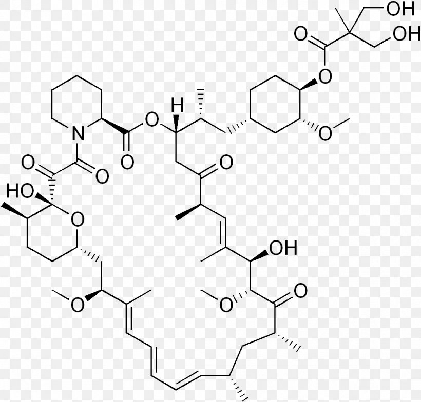 Temsirolimus Everolimus MTOR Inhibitors, PNG, 1059x1013px, Sirolimus, Area, Auto Part, Black And White, Cancer Download Free