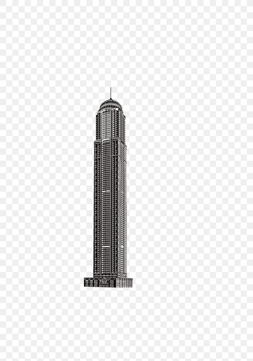 Black And White Skyscraper High-rise Building, PNG, 404x1168px, Skyscraper, Black And White, Building, Facade, High Rise Building Download Free