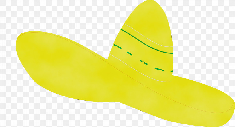 Yellow Hat, PNG, 3000x1628px, Mexico Element, Hat, Paint, Watercolor, Wet Ink Download Free