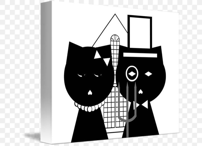 American Gothic Gothic Revival Architecture Cat Work Of Art, PNG, 650x593px, American Gothic, Architecture, Black, Black And White, Brand Download Free