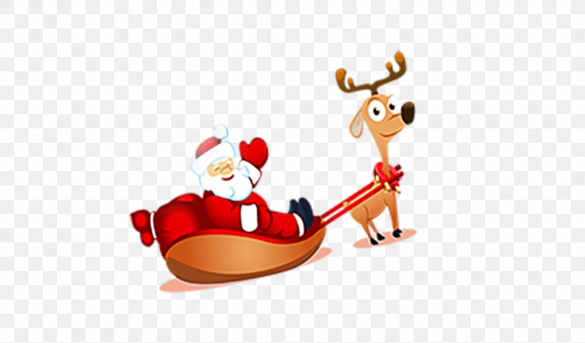Reindeer Santa Claus Christmas Illustration, PNG, 1084x636px, Reindeer, Art, Cartoon, Christmas, Christmas Ornament Download Free
