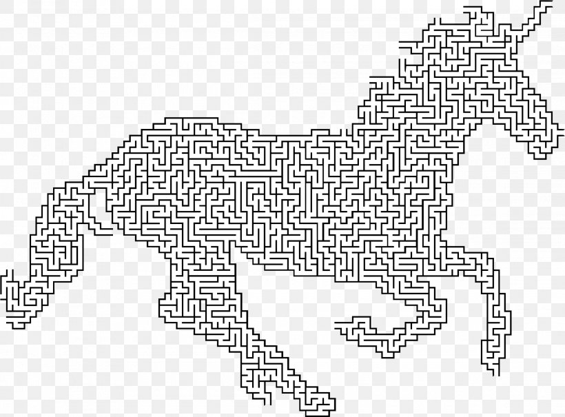 Unicorn Line Art Maze Legendary Creature, PNG, 2290x1692px, Unicorn, Animal Figure, Area, Art, Black And White Download Free