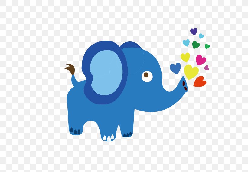 Indian Elephant Clip Art, PNG, 568x568px, Elephant, Animation, Area, Blue, Cartoon Download Free