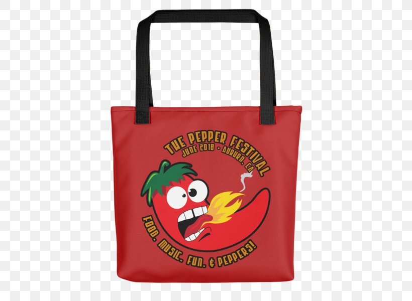 Tote Bag T-shirt Shopping The Pepper Festival, PNG, 600x600px, Tote Bag, Bag, Brand, Carolina Reaper, Clothing Download Free