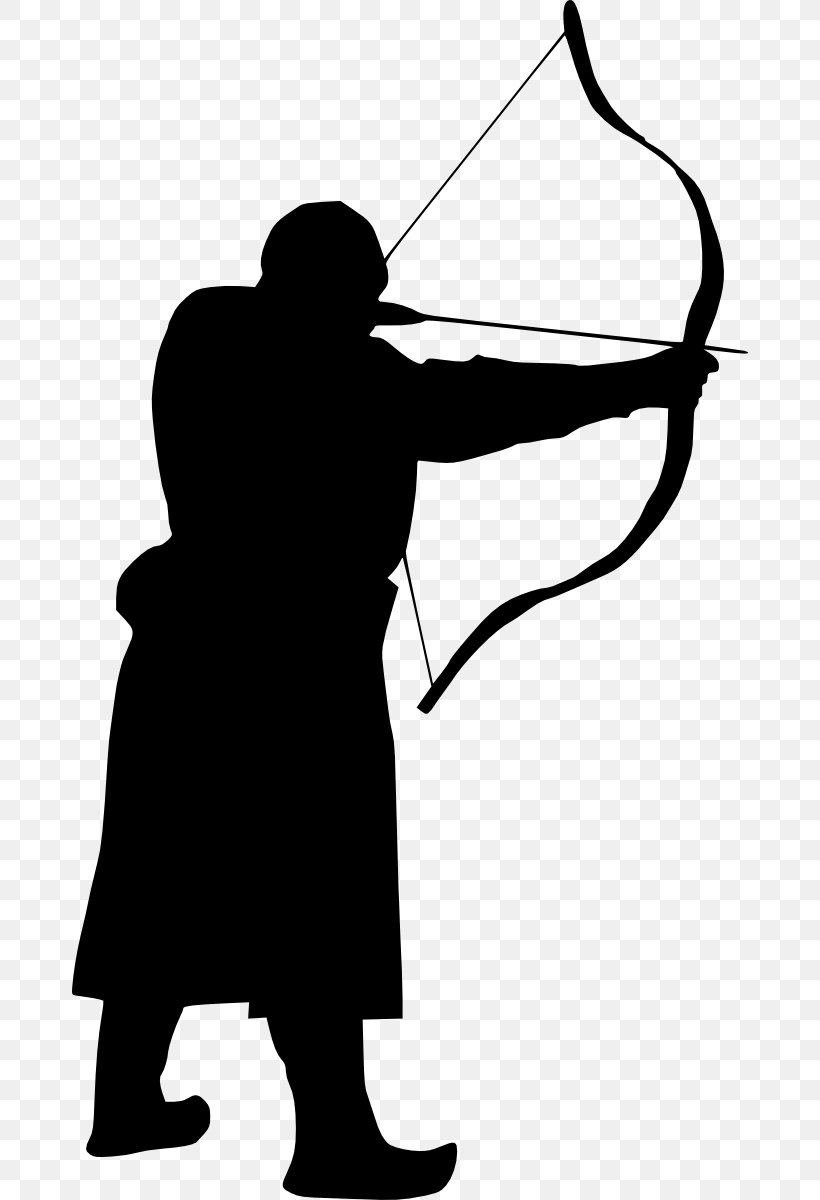 Archery Silhouette Bow And Arrow Clip Art, PNG, 676x1200px, Archery, Arm, Black And White, Bow, Bow And Arrow Download Free