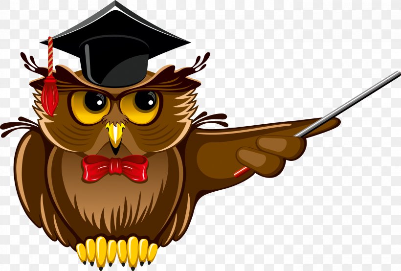 Clip Art Owl Teacher School, PNG, 2776x1878px, Owl, Beak, Bird, Bird Of Prey, Cartoon Download Free
