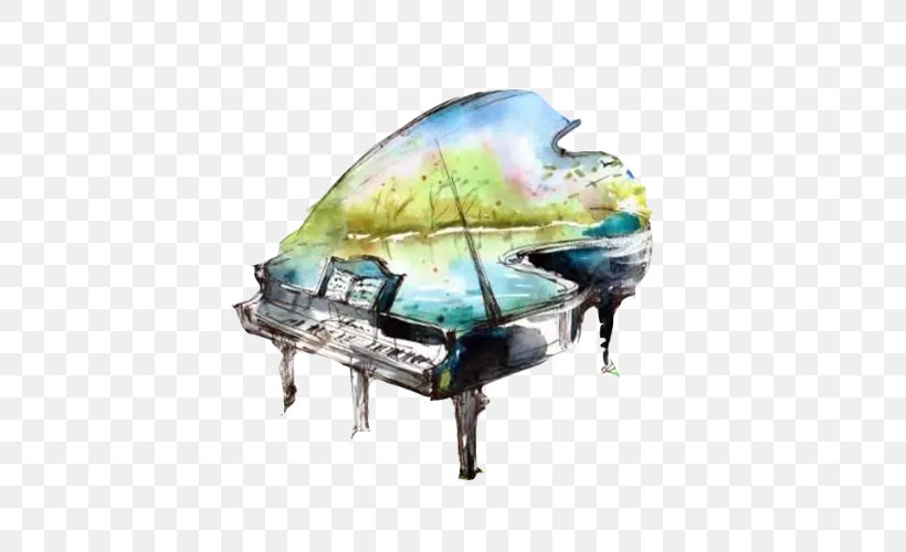 Piano Solo Watercolor Painting Wallpaper, PNG, 500x500px, Watercolor, Cartoon, Flower, Frame, Heart Download Free