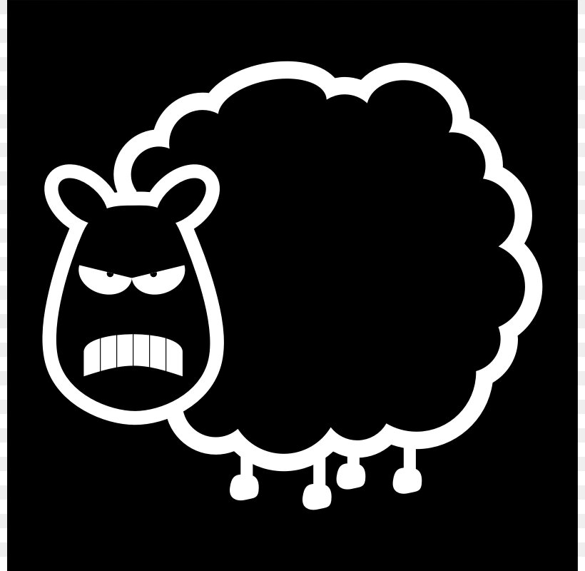 Black Sheep Anger Clip Art, PNG, 800x800px, Sheep, Anger, Black, Black And White, Black Sheep Download Free