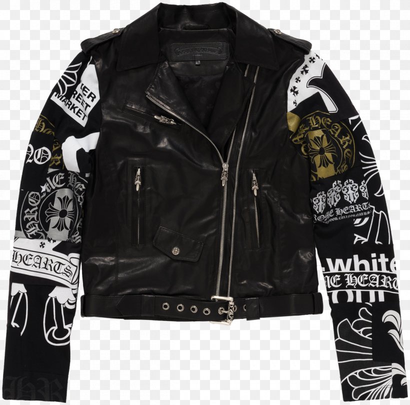 Leather Jacket Dover Street Market Ginza Chrome Hearts, PNG, 1200x1186px, Leather Jacket, Black, Brand, Chrome Hearts, Coat Download Free