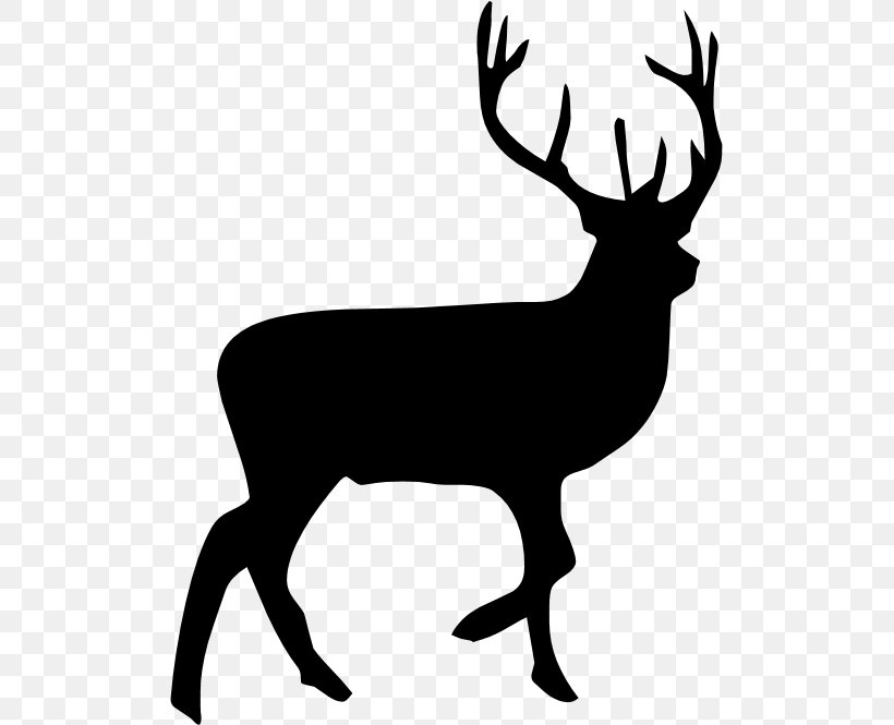 Reindeer Moose Silhouette Clip Art, PNG, 507x665px, Deer, Antler, Art, Black And White, Elk Download Free
