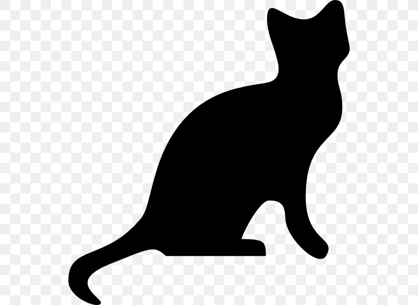 Cat Kitten Silhouette Clip Art, PNG, 552x599px, Cat, Black, Black And White, Black Cat, Carnivoran Download Free
