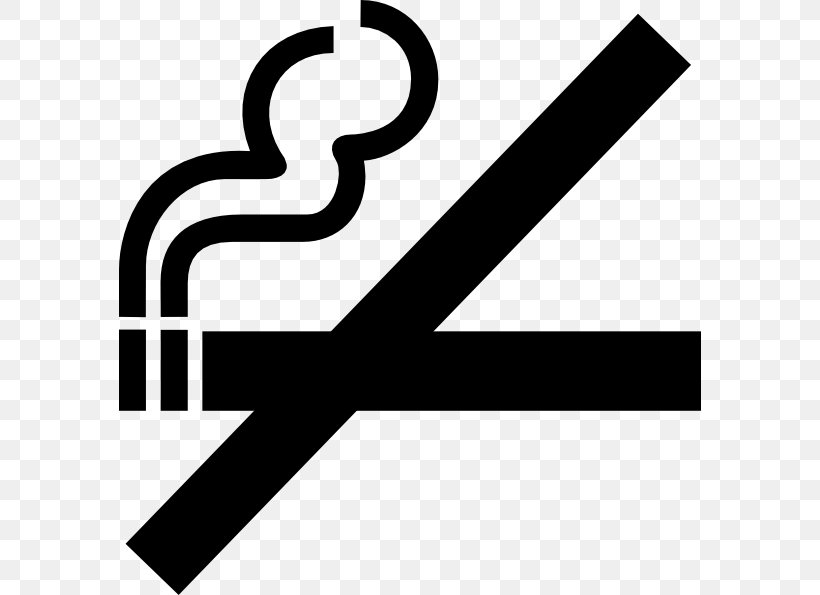 Smoking Cessation Sign Tobacco Smoking Clip Art, PNG, 582x595px, Smoking, Addiction, Black And White, Brand, Cigarette Download Free