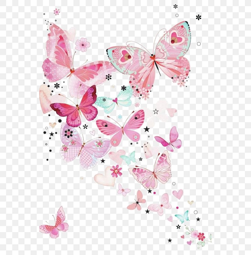 Butterfly Wallpaper, PNG, 564x835px, Butterfly, Cherry Blossom, Floral Design, Flower, Heart Download Free