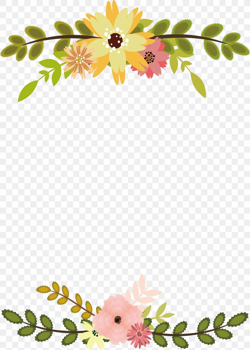 Flower Leaf Floral Design, PNG, 1888x2641px, Flower, Area, Border, Branch, Cut Flowers Download Free