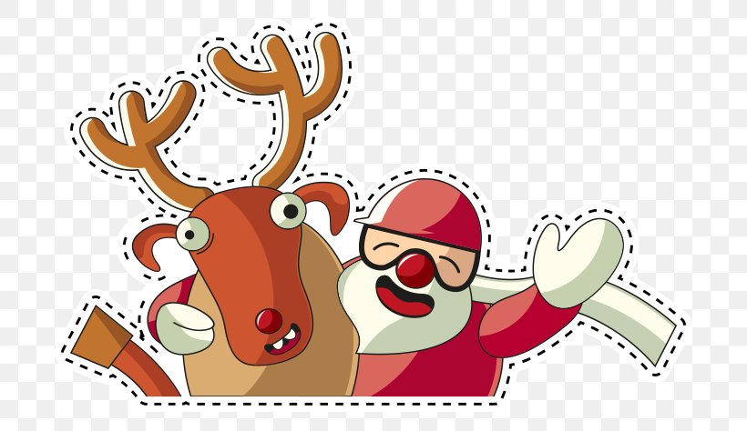 Reindeer Santa Claus Christmas Ornament Clip Art, PNG, 700x474px, Reindeer, Art, Christmas, Christmas Decoration, Christmas Ornament Download Free
