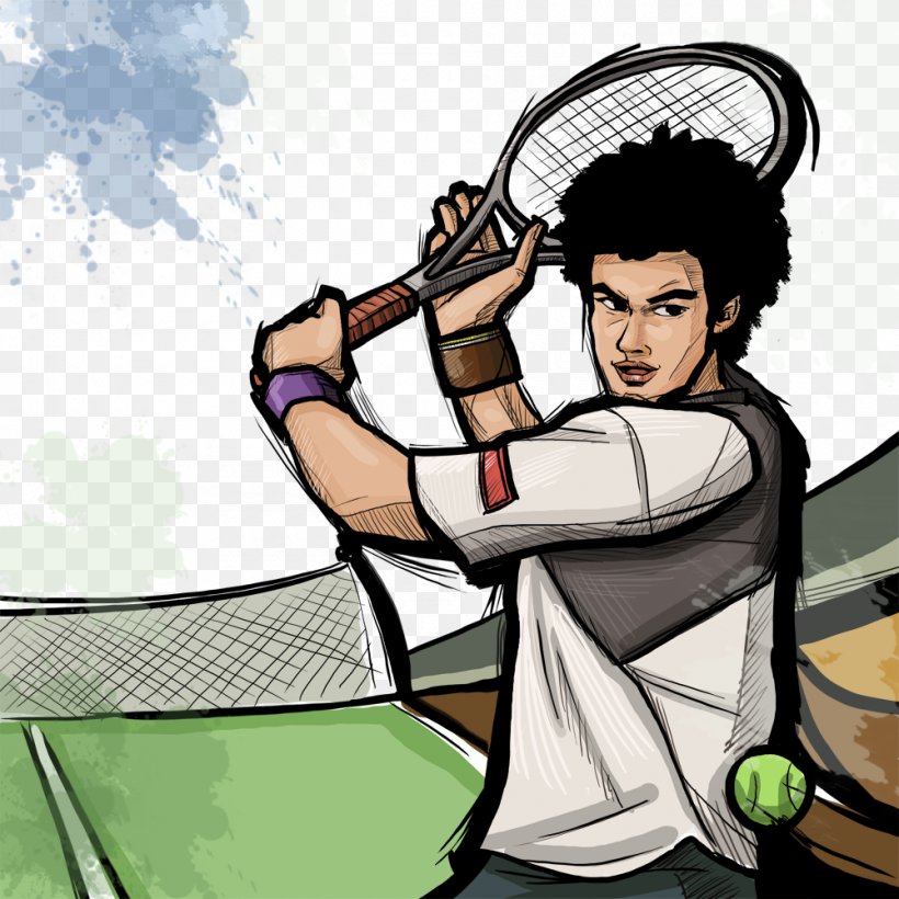 Spectator Sport Tennis Comics, PNG, 1000x1000px, Sport, Athlete, Ball, Baseball, Cartoon Download Free