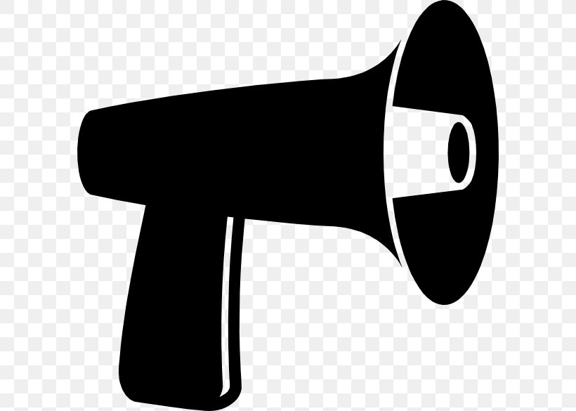 Megaphone Clip Art, PNG, 600x585px, Megaphone, Black, Black And White, Cheerleading, Drawing Download Free