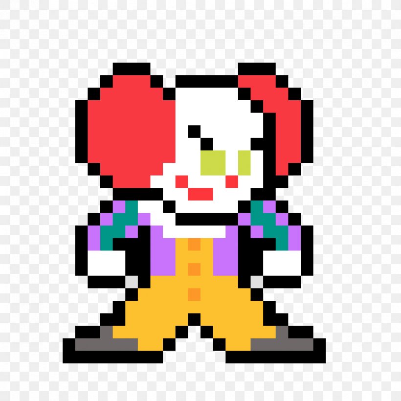 It Pixel Art Clown, PNG, 1184x1184px, Pixel Art, Area, Art, Bead, Character Download Free