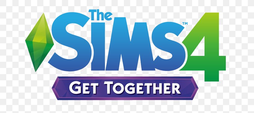 The Sims 4: Get Together The Sims 4: City Living Logo Electronic Arts, PNG, 727x366px, Sims 4, Area, Banner, Blue, Brand Download Free