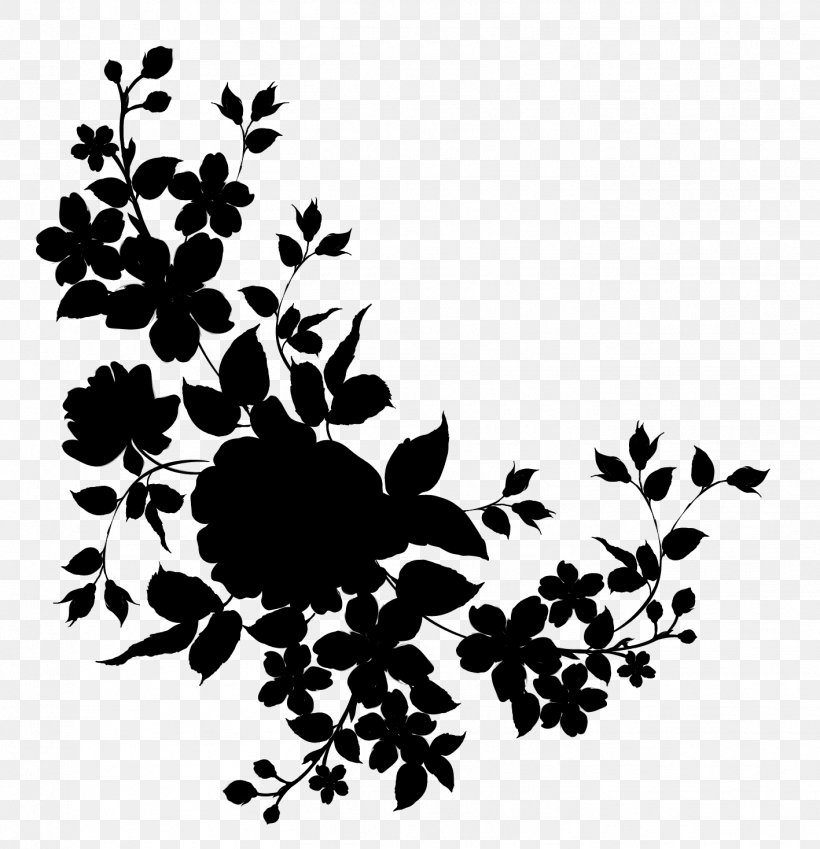 Floral Design Pattern Leaf Font, PNG, 1417x1468px, Leaf, Black M, Blackandwhite, Botany, Branch Download Free