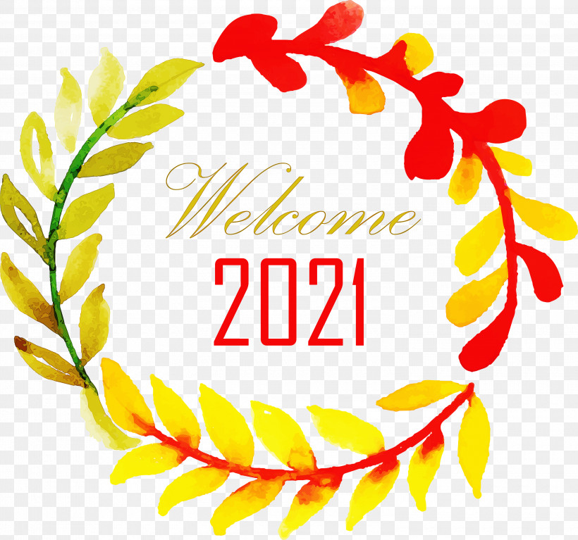 Happy New Year 2021 Welcome 2021 Hello 2021, PNG, 3000x2808px, Happy New Year 2021, Drawing, Floral Design, Happy New Year, Hello 2021 Download Free